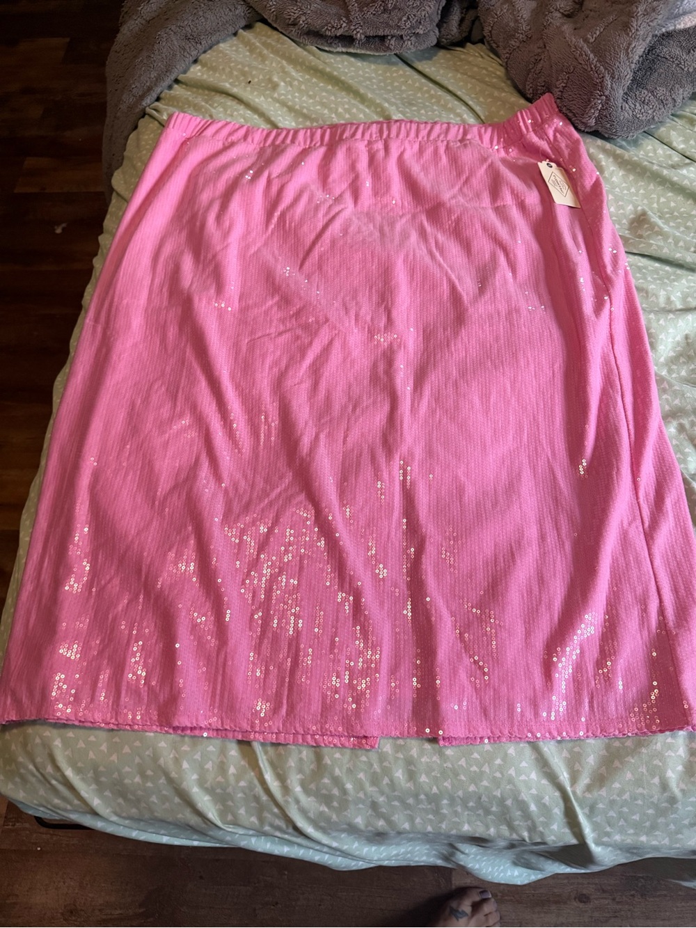 St. John's Bay Hot Pink Sequin Midi Skirt